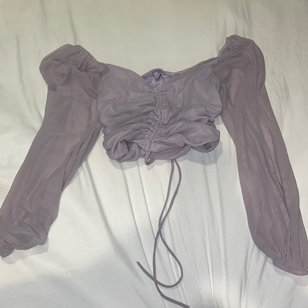 Off shoulder purple top